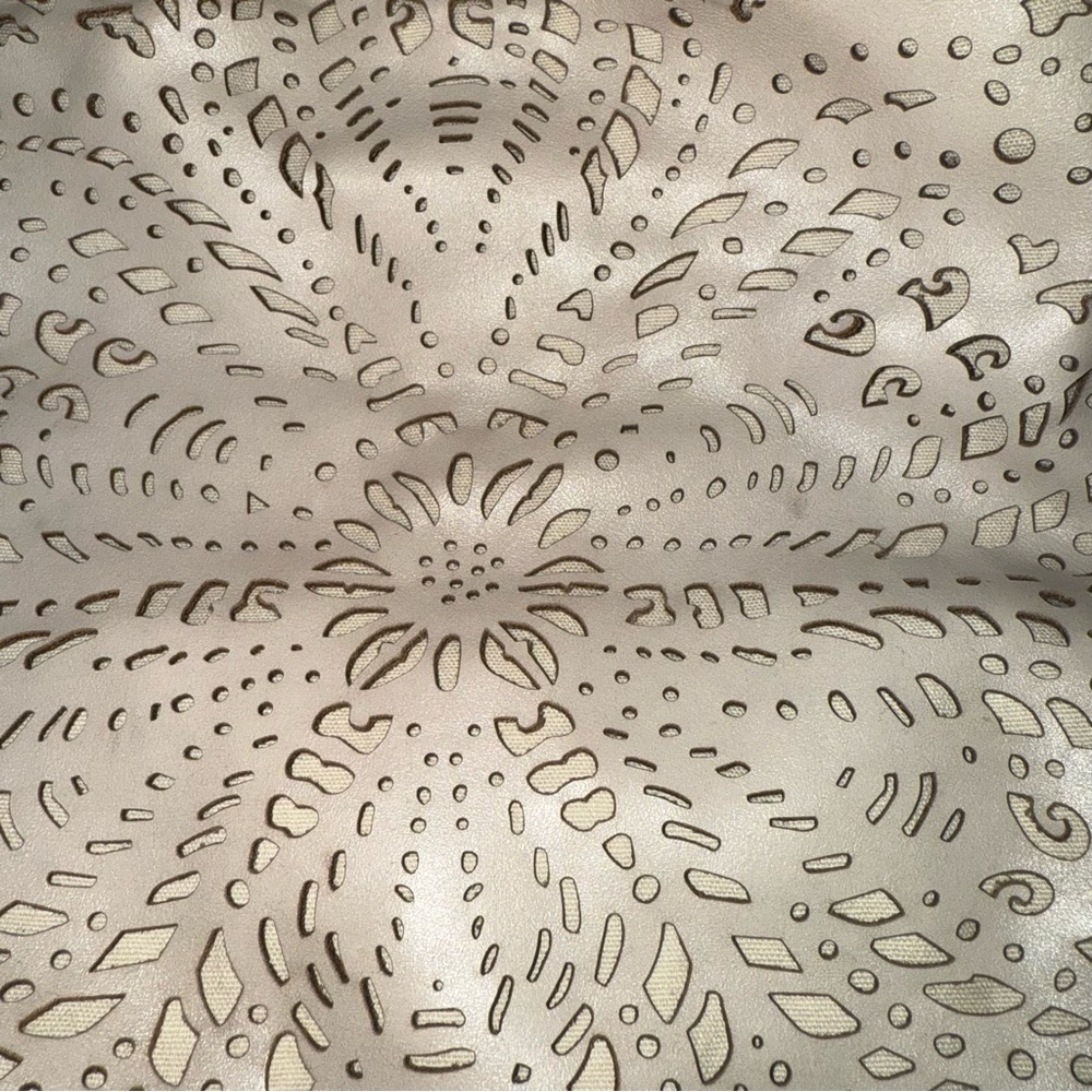 The Sak Cream Laser-Cut Floral Leather Shoulder Bag Tote Purse Large Everyday - Picture 3 of 10